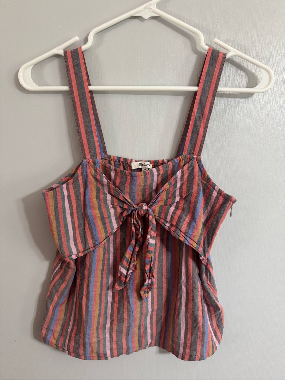 Madewell Multicolor Stripe Tie Front Summer Tank Top Size 2 Petites
